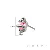 316L SURGICAL STEEL THREADLESS PUSH IN CZ HEART SNAKE COBRA TOP PART (ONLY) 316L SURGICAL STEEL THREADLESS PUSH IN CZ HEART SNAKE COBRA TOP PART (ONLY)